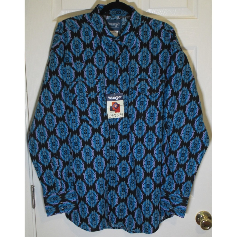 NEW  Wrangler Checotah Aztec Western Snap L/S Shirt XL NWT